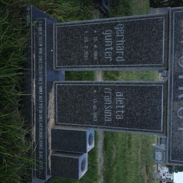 VOLKER Gerhard Gunter 1966-1995 &amp; Aletta Fransina 1963-