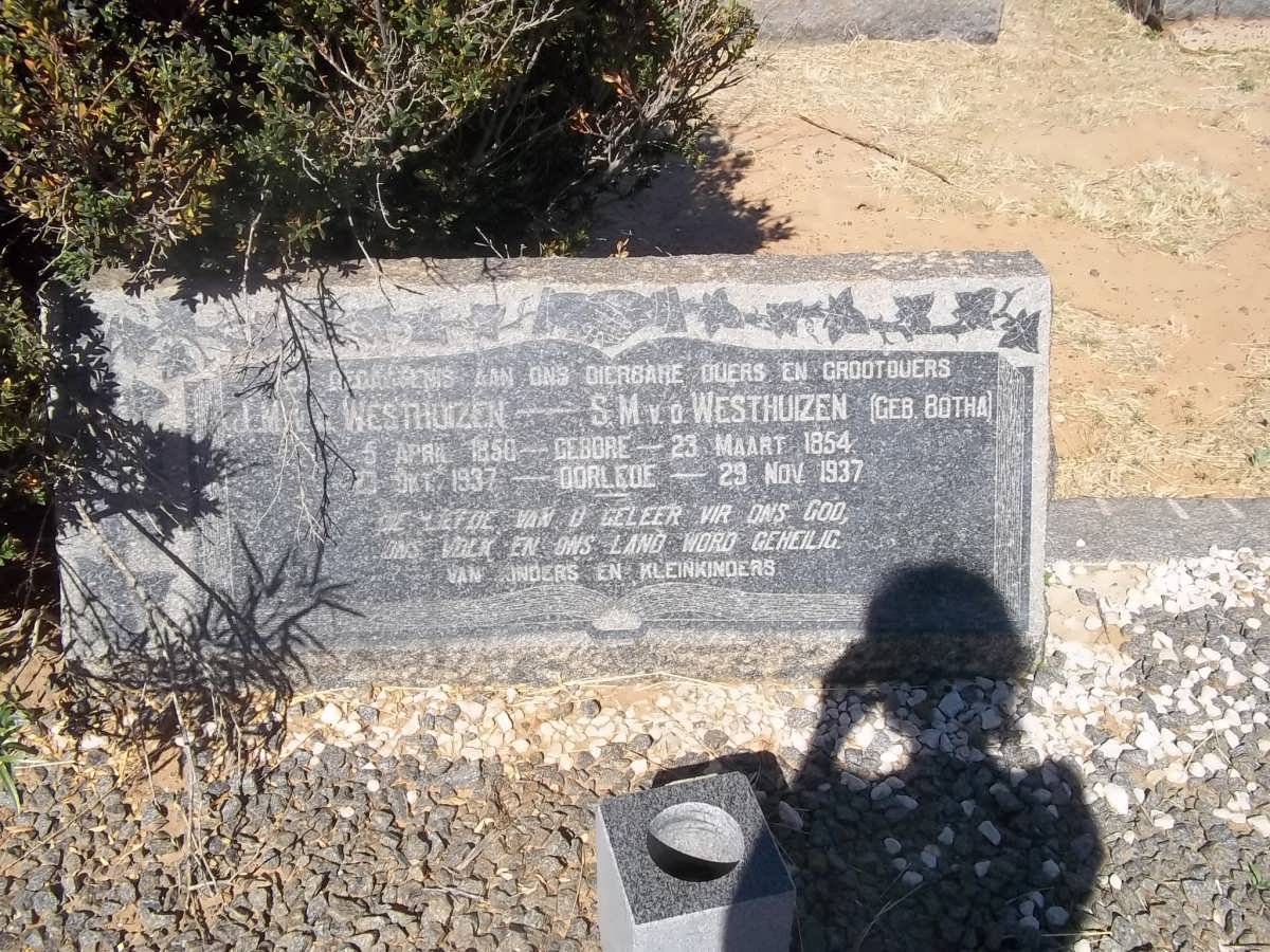 WESTHUIZEN J.M., v.d. 1850-1937 &amp; S.M. BOTHA 1854-1937