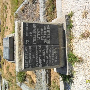 WEGENER Harry Ernest 1880-1940 &amp; Louisa Johanna FOURIE 1870-1944