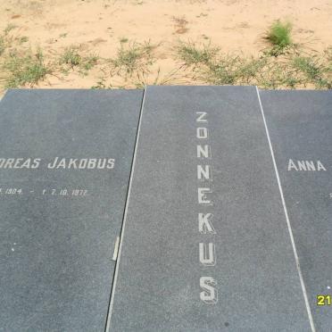 ZONNEKUS Andreas Jakobus 1904-1972 &amp; Anna Johanna Sophia 1905-1966