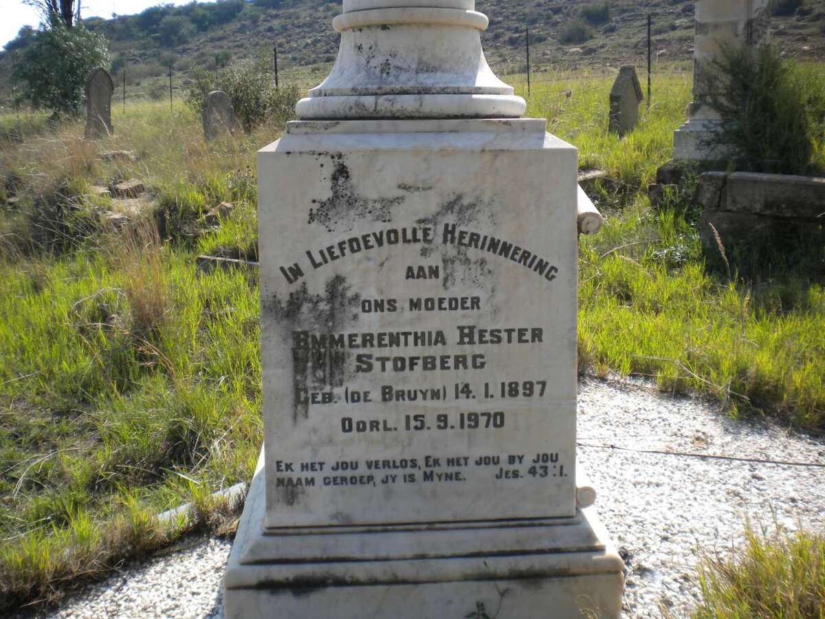 STOFBERG Emmerenthia Hester nee DE BRUYN 1897-1970