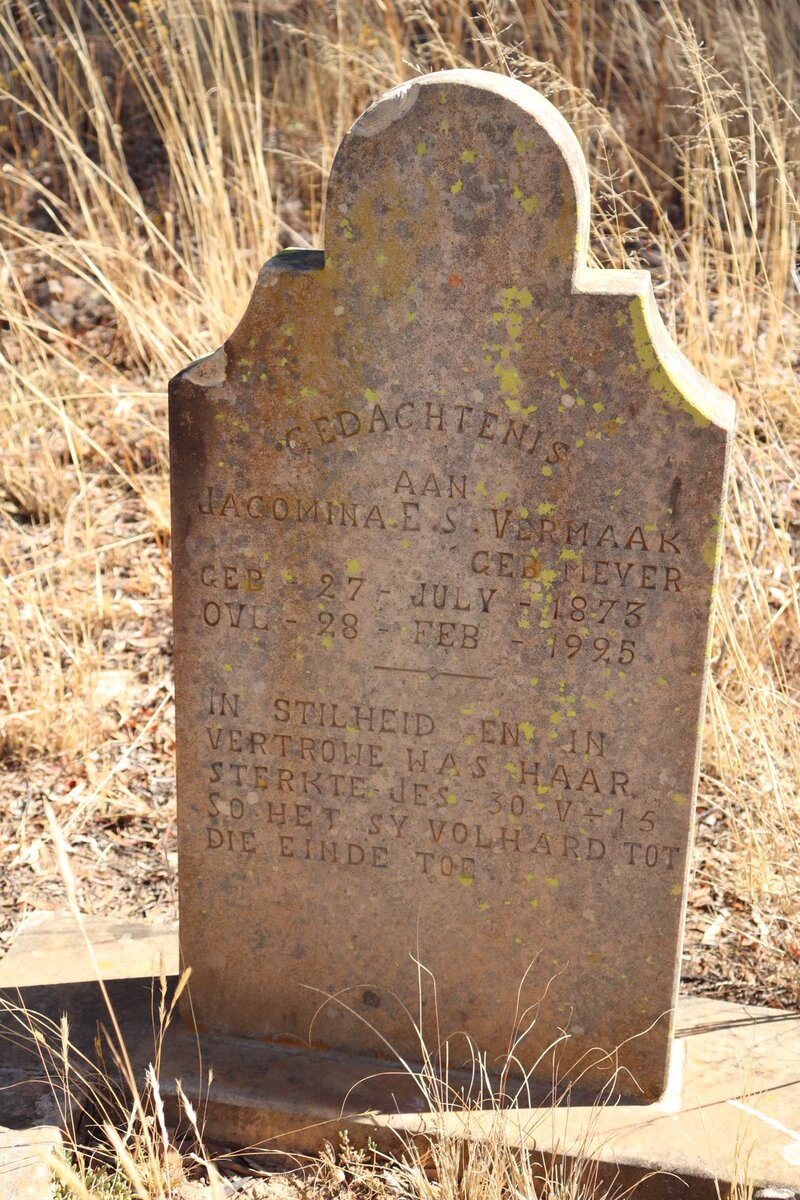 VERMAAK Jacomina E.S. nee MEYER 1873-1995