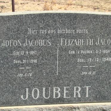 JOUBERT Gideon Jacobus 1847-1946 &amp; Elizabeth Jacoba 1854-1948