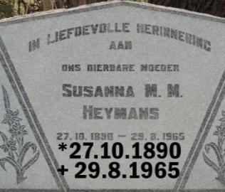 HEYMANS Susanna M.M. 1890-1965