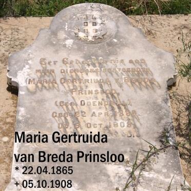 PRINSLOO Maria Gertruida van Breda nee ODENDAAL 1865-1908