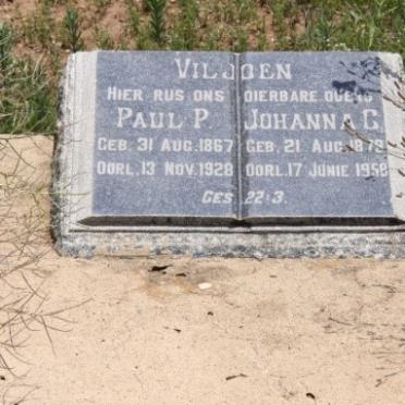 VILJOEN Paul P. 1867-1928 &amp; Johanna C. 1879-1958 