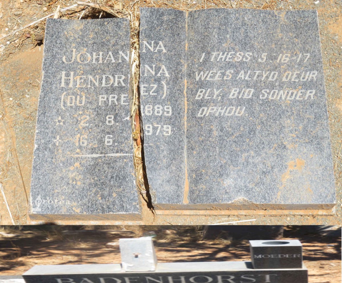 BADENHORST Johanna Hendrina nee DU PREEZ 1889-1979