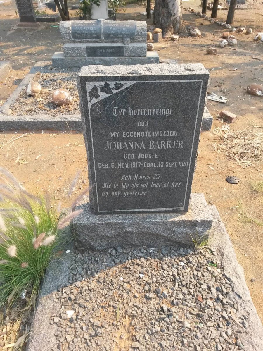 BARKER Johanna nee JOOSTE 1917-1951