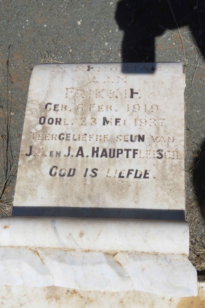 HAUPTFLEISCH Frikkie 1919-1937