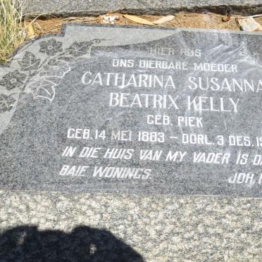 KELLY Catharina Susanna Beatrix nee PIEK 1883-1962