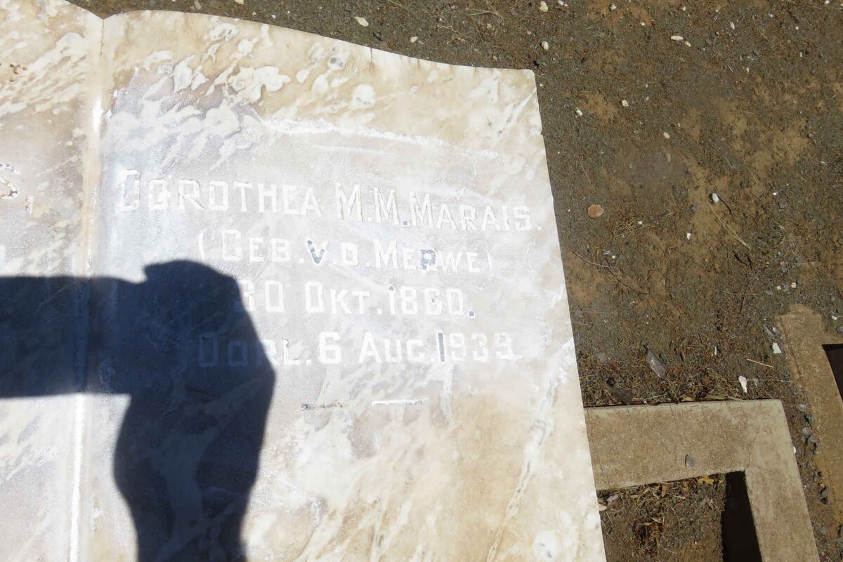 MARAIS Sarel J. 1853-1928 &amp; Dorothea M.M. V.D. MERWE 1860-1939