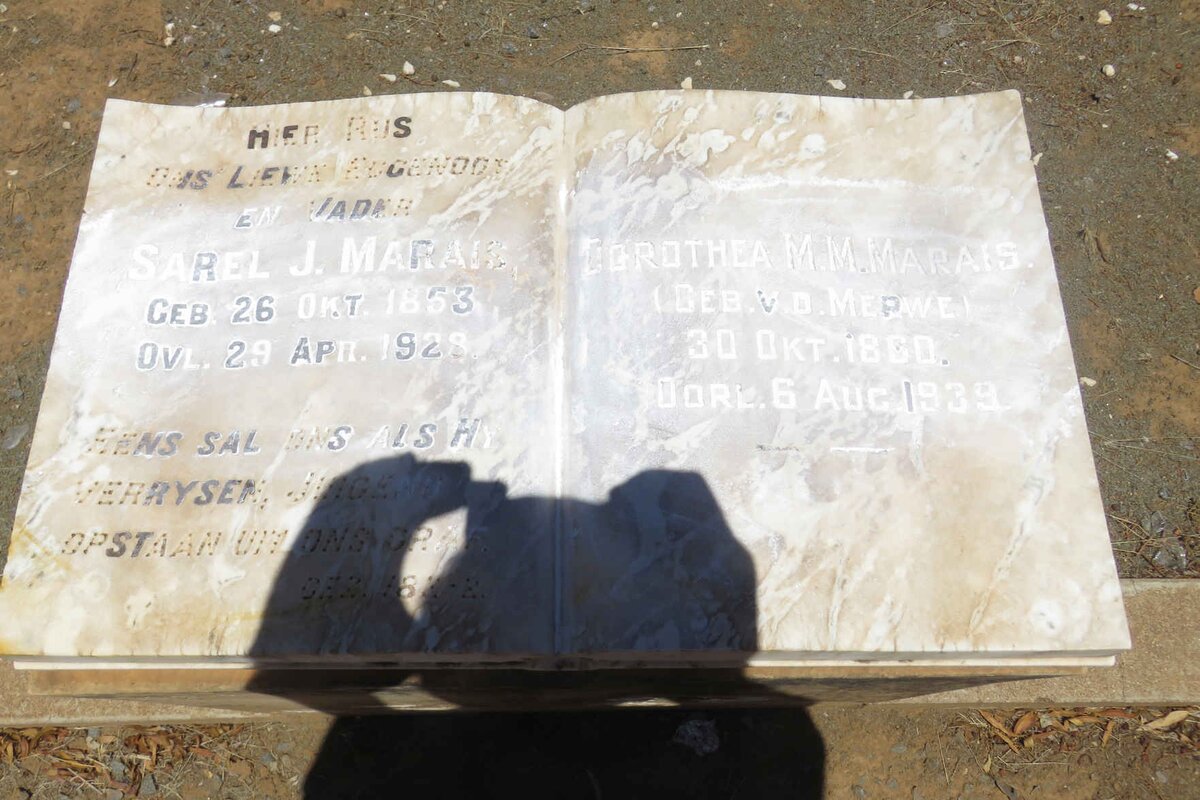 MARAIS Sarel J. 1853-1928 &amp; Dorothea M.M. V.D. MERWE 1860-1939