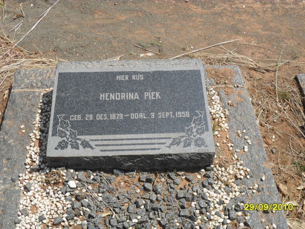 PIEK Hendrina 1879-1958