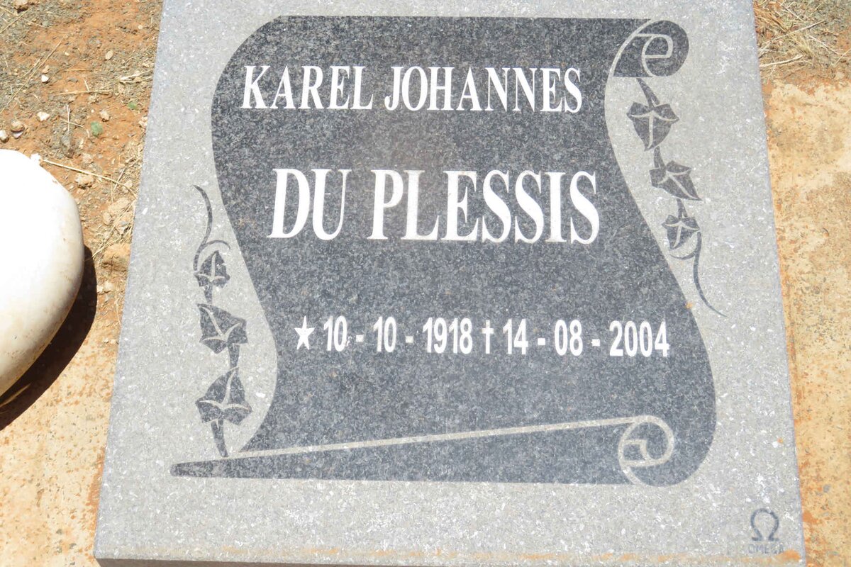 PLESSIS Karel Johannes, du 1918-2004 &amp; Sarah Johanna 1922-