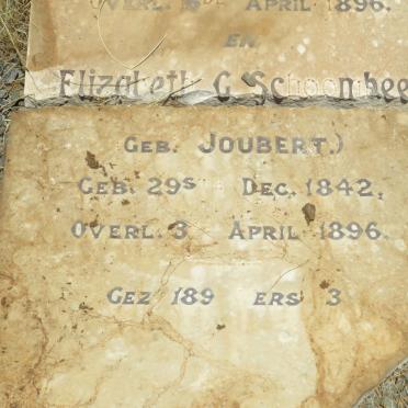 SCHOOMBEE Gielliam A. 1838-1896 &amp; Elizabeth G. JOUBERT 1842-1896