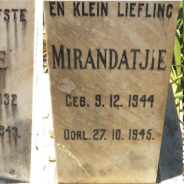 SWANEPOEL Hettie 1932-1943 :: SWANEPOEL Mirandatjie 1944-1945