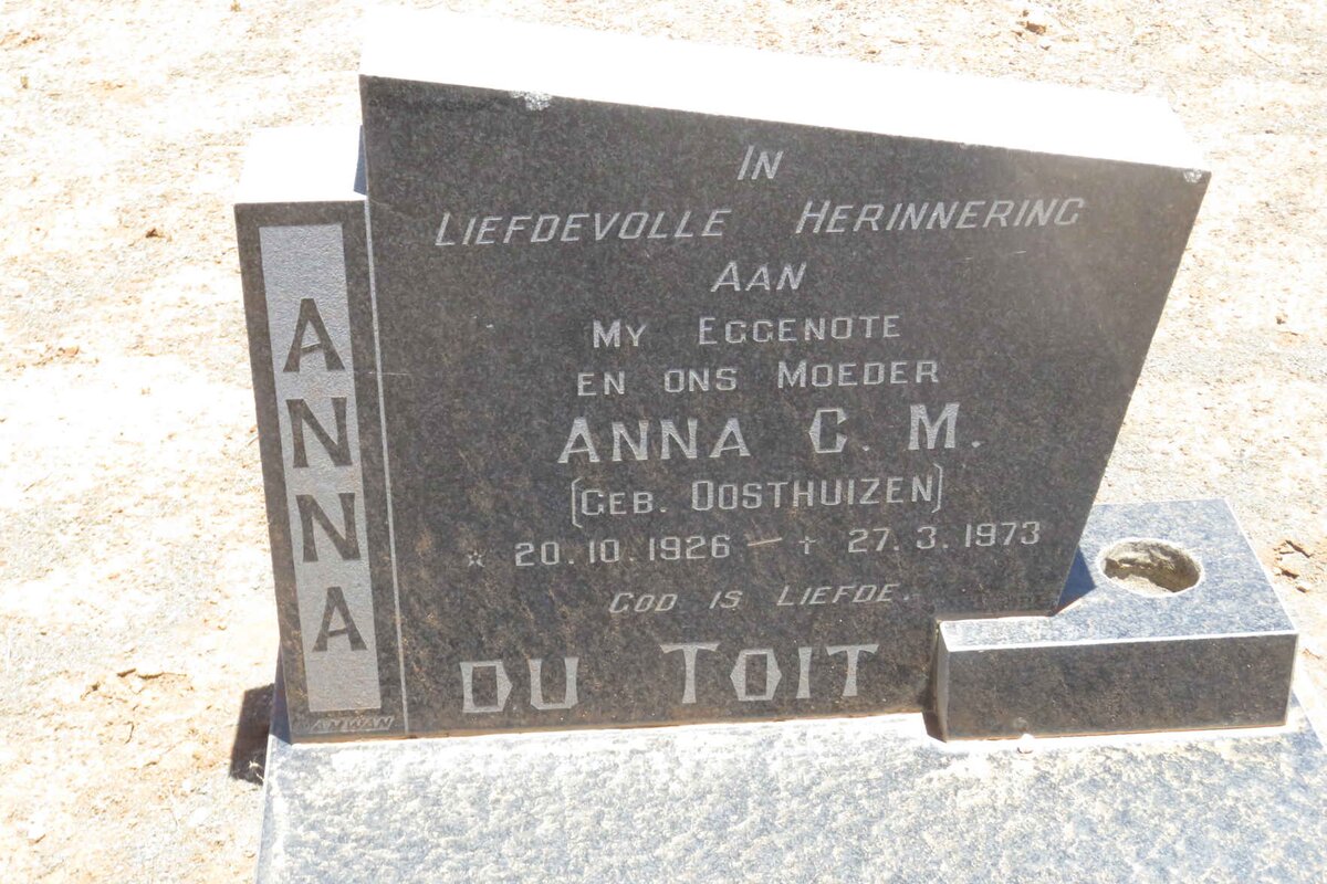 TOIT Anna C.M., du nee OOSTHUIZEN 1926-1973