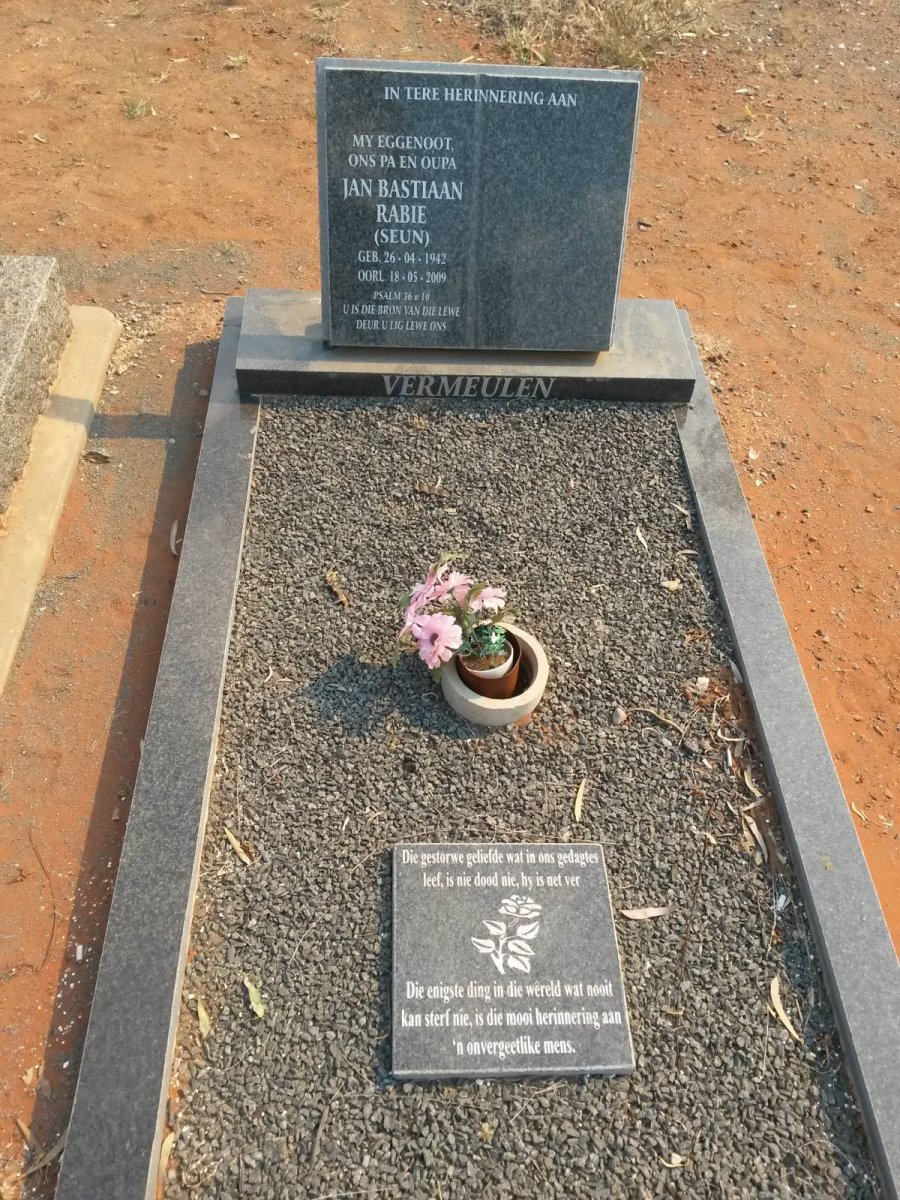 VERMEULEN Jan Bastiaan Rabie 1942-2009