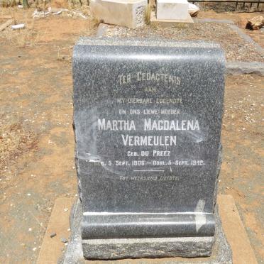 VERMEULEN Martha Magdalena nee DU PREEZ 1906-1942