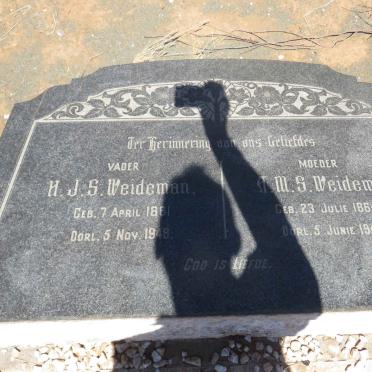WEIDEMAN H.J.S. 1861-1948 &amp; A.M.S. 1864-1946