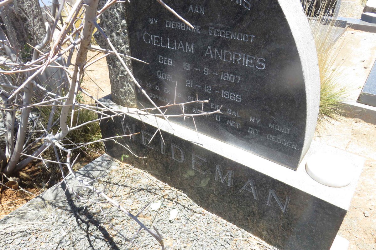 WEIDEMAN Gielliam Andries 1907-1968