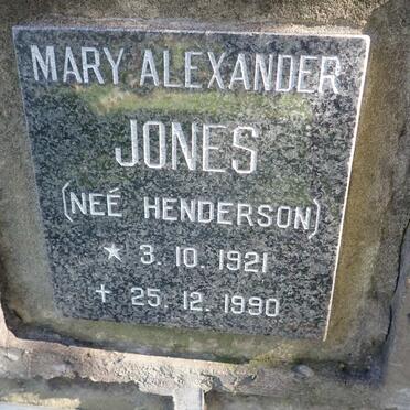 JONES Mary Alexander nee HENDERSON 1921-1990