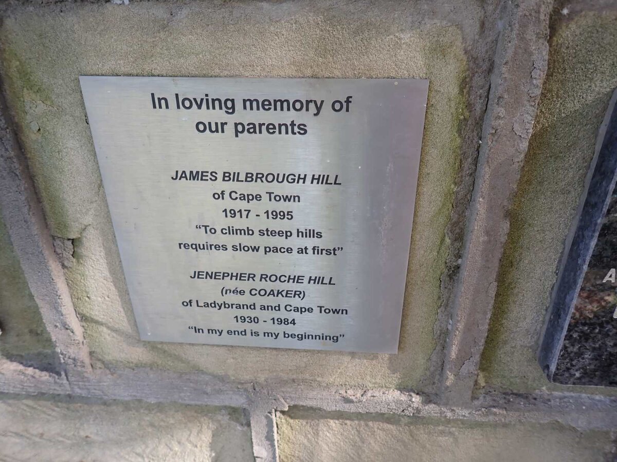 HILL James Bilbrough 1917-1995 :: HILL Jenepher Roche nee COAKER 1930-1984