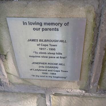 HILL James Bilbrough 1917-1995 :: HILL Jenepher Roche nee COAKER 1930-1984