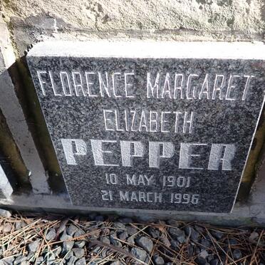 PEPPER Florence Margaret Elizabeth 1901-1996