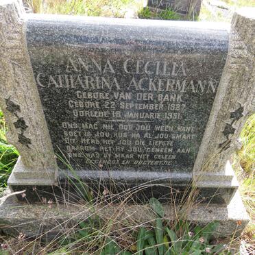 ACKERMANN Anna Cecilia Catharina nee VAN DER BANK 1927-1951