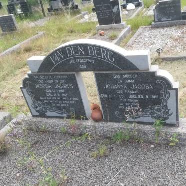 BERG Hendrik Jacobus, van den -1965 &amp; Johanna Jacoba PIENAAR 1891-1988