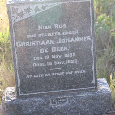BEER Christiaan Johannes, de 1888-1929