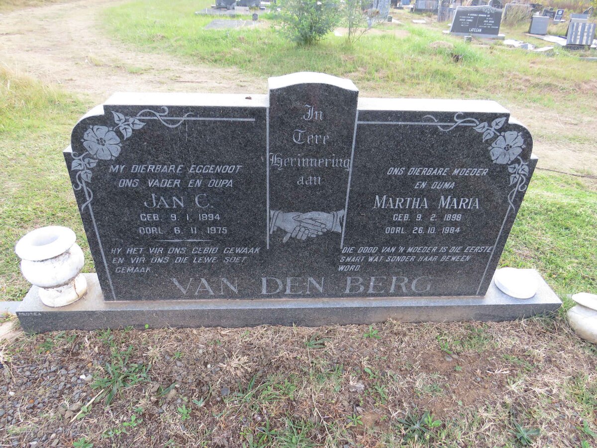 BERG Jan C., van den 1894-1975 & Martha Maria 1898-1984