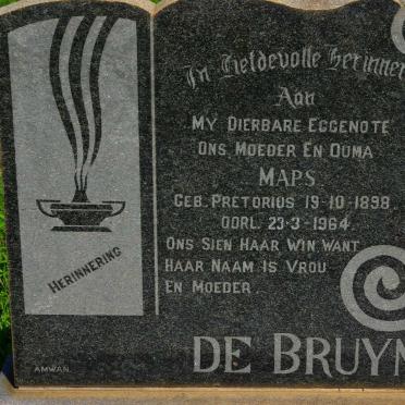 BRUYN Maria Aletta, de nee PRETORIUS 1898-1964