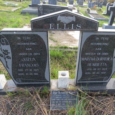 ELLIS Jozua Francois 1925-1981 & Martha Dorathea Henrietta 1924-1992 :: ELLIS Jan Hendrik 1964-1996