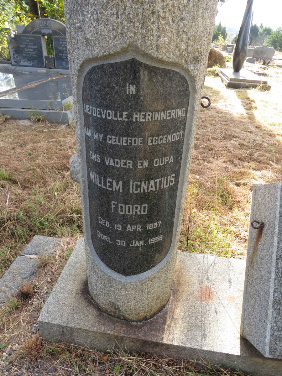 FOORD Willem Ignatius 1897-1958