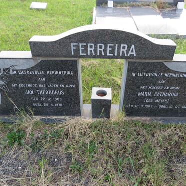FERREIRA Jan Theodorus 1903-1978 & Maria Catharina MEYER 1909-1988