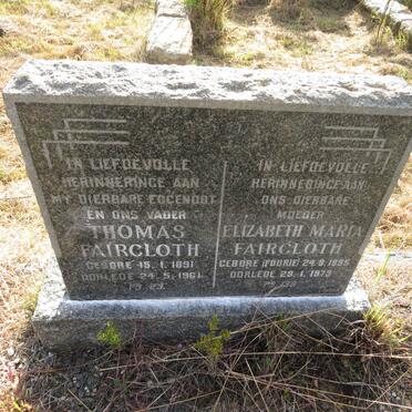 FAIRCLOTH Thomas 1891-1961 & Elizabeth Maria FOURIE 1895-1973