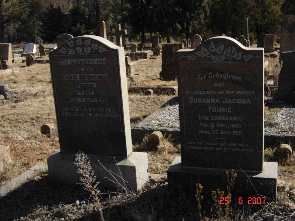 FOURIE David Hermanus 1860-1938 &amp; Susanna Jacoba LOMBAARD 1863-1931