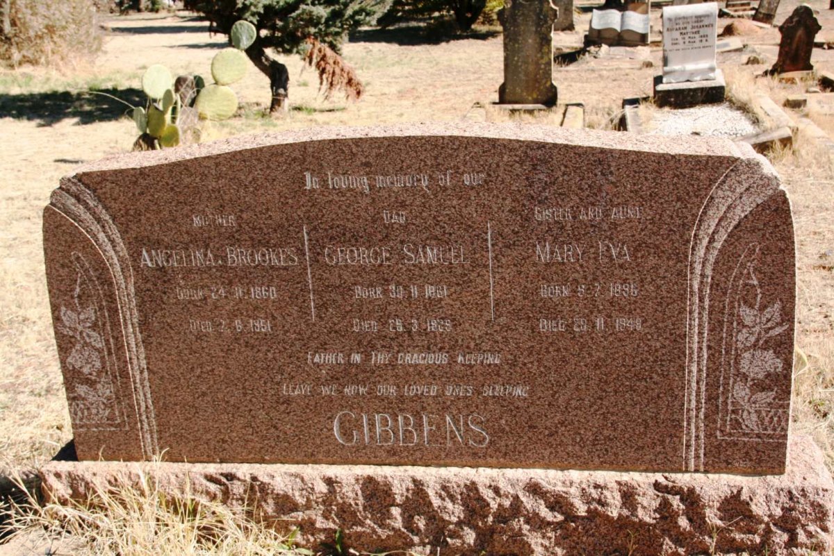 GIBBENS George Samuel 1861-1929 & Angelina BROOKES 1860-1951 :: ? Mary Eva 1896-1949