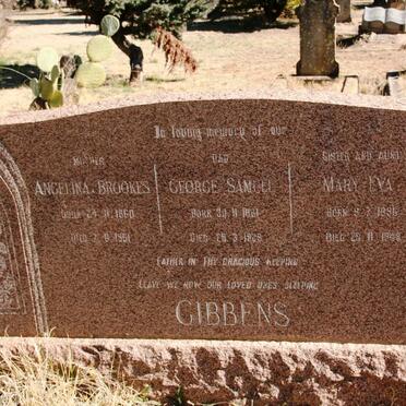 GIBBENS George Samuel 1861-1929 & Angelina BROOKES 1860-1951 :: ? Mary Eva 1896-1949