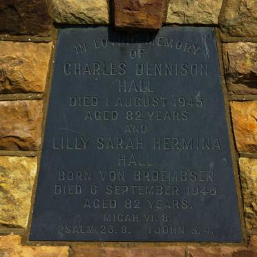 HALL Charles Dennison -1945 &amp; Lilly Sarah Hermina BROEMBSEN -1946