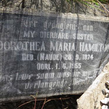 HAMILTON Dorothea Maria nee NAUDE 1874-1955