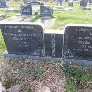 HANSEN Jacobus Albertus 1914-1979 & Susanna Maria SWART 1916-