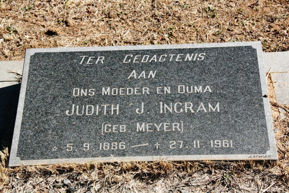 INGRAM Judith J. nee MEYER 1886-1961