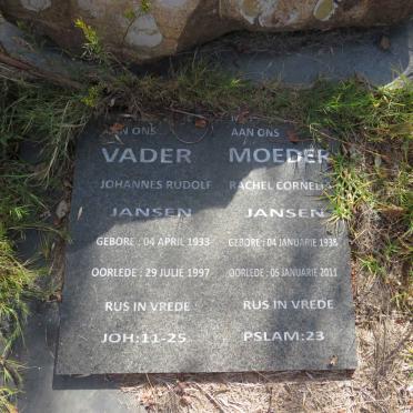 JANSEN Johannes Rudolf 1933-1997 & Rachel Cornelia 1938-2011