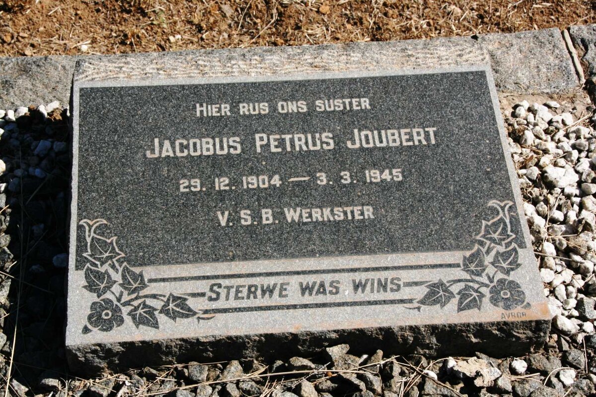 JOUBERT Jacobus Petrus 1904-1945 
