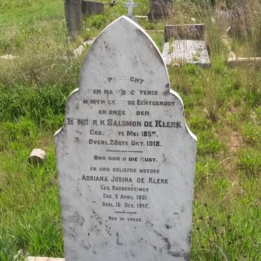 KLERK Hendrik Salomon, de 1855-1918 &amp; Adriana Josina RAUBENHEIMER 1861-1942