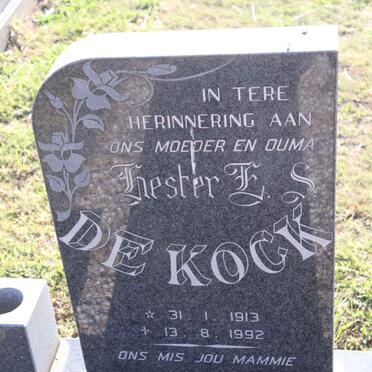 KOCK Hester E.S., de 1913-1992