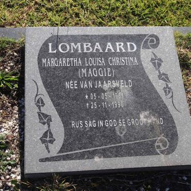 LOMBAARD Margaretha Louisa Christina nee VAN JAARSVELD 1961-1990